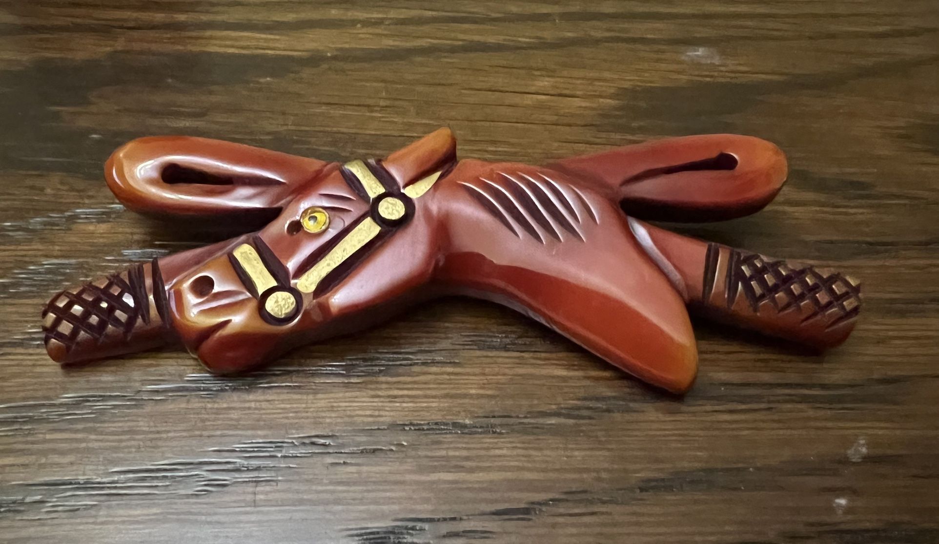 Vintage Bakelite Brooch Horse Head