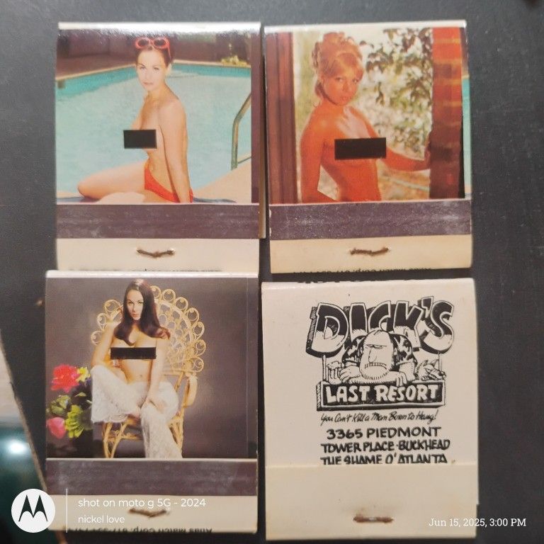 4 Vintage Collectible 70s Unstruck Matchbooks From Dicks Last Resort