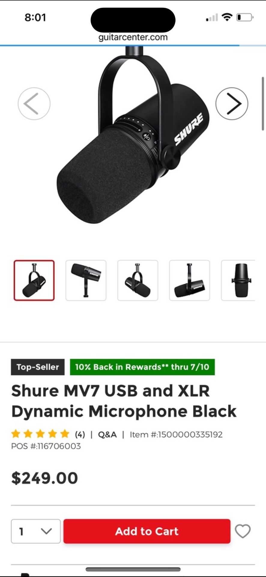 Shure Mv7 Microphone 
