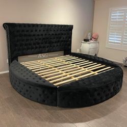 Round Bed Frame , Queen Size Bed Frame With Store/King Size Bed Frame With Storage Color Options Only $39-$90 Down Payment
✅ 90 Days Same as Cash