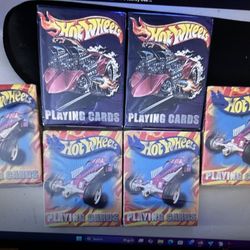 Great Set Or Group Of Six Hot Wheels Playing Card Sets All New In Package