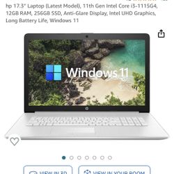 hp 17.3" Laptop (Latest Model), 11th Gen Intel Core i3-1115G4, 12GB RAM, 256GB SSD, Anti-Glare Display, Intel UHD Graphics, Long Battery Life, Windows