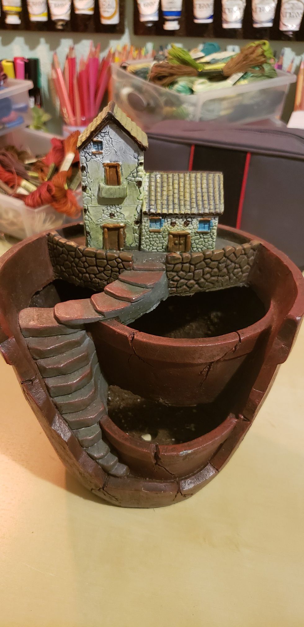 Plant pot with cute house