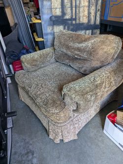 Comfy oversized chair and ottoman