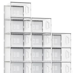 SEE SPRING X-Large Shoe Storage Box Fit Size 11, Clear Plastic Stackable Shoe Organizer for Closet, Space Saving Sneaker Shoe Rack Containers Bins Hol