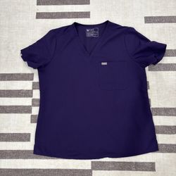 XL FIGS dark purple scrub top