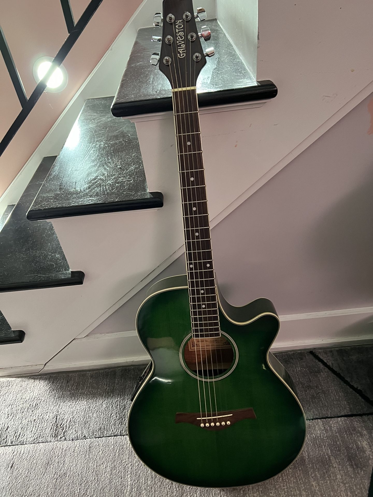 Galveston Green Acoustic Guitar