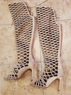 Vince Camuto Keliana Beige Over-The-Knee High Boots Oat/Safari Size 9M