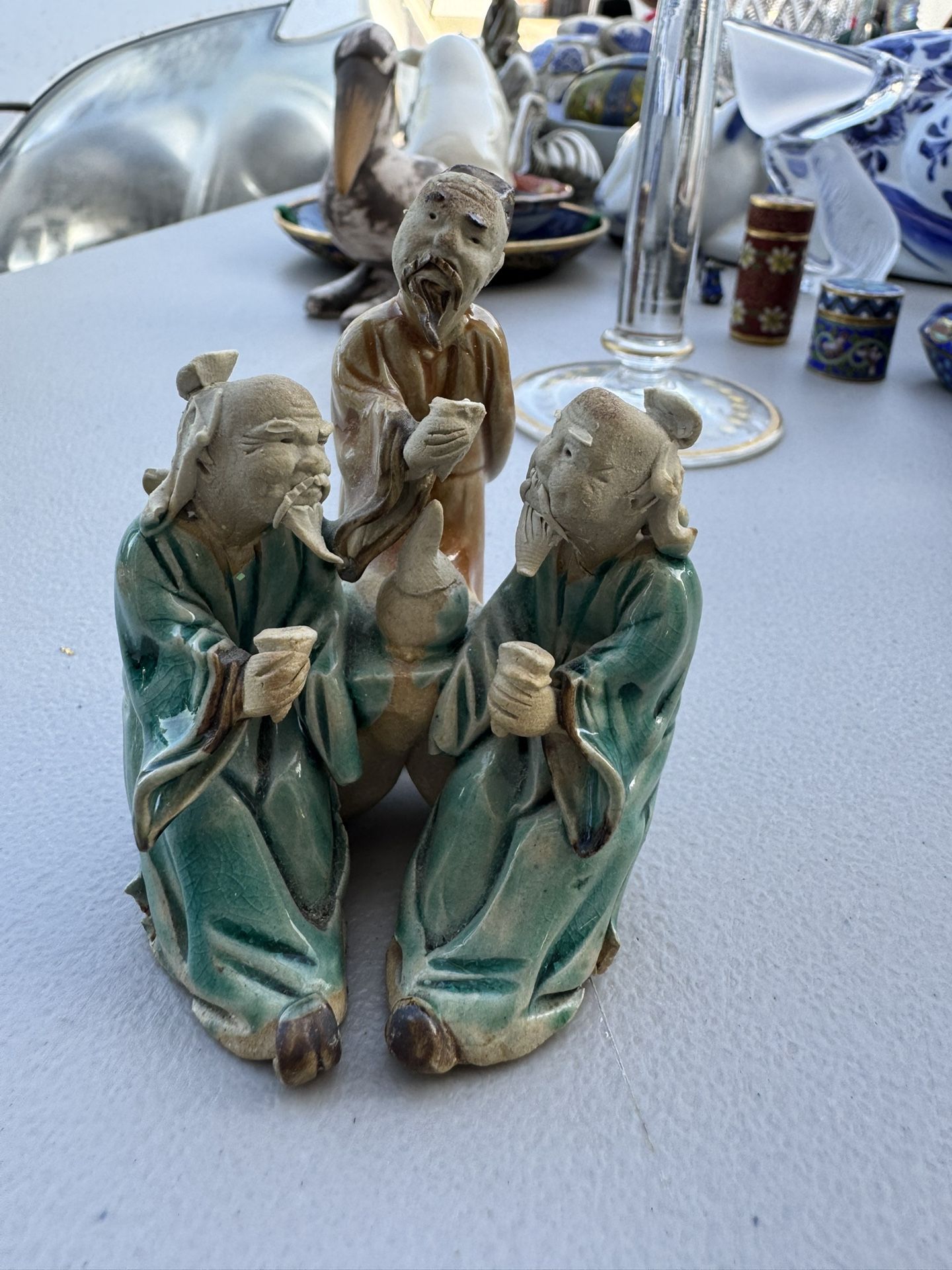 Vintage Chinese Figurines Mini Clay Mud Men 