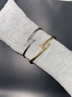 Nail Bracelet Gold And Silver