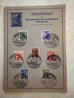 Allied Occupation: Commemorative Sheet "Berlin-Köpenick 1–7a" (Sample Fair) — Deluxe Edition, Unfold