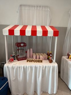 Carnival Popcorn Snack Stand Table Canopy or Signs