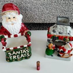 2 piece bundle Santa treats & Partylite fireplace