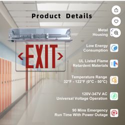 New Cash Only Pick Up only, Double Sided, This Qllite LED Edge-Lit Exit Sign is a high-performance, energy-efficient emergency lighting solution desig