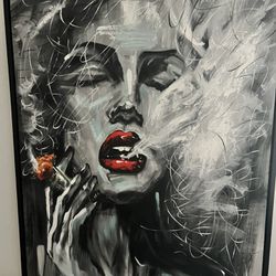 Smoking Woman Oil Painting 