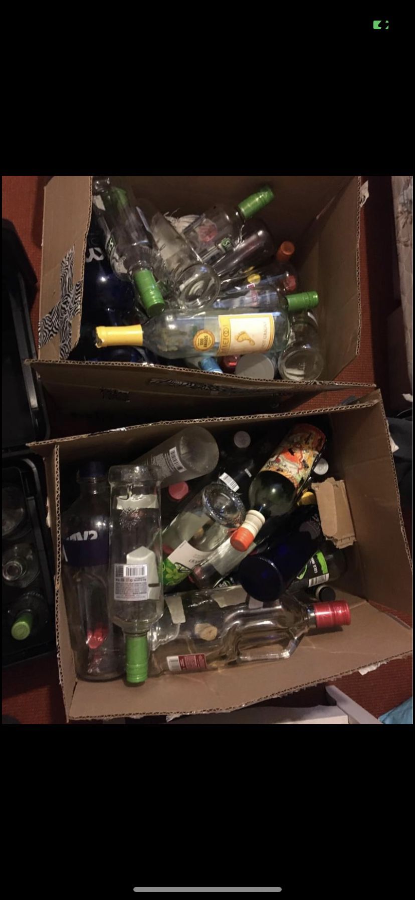 Empty Alcohol Glass Bottles $25 For Box