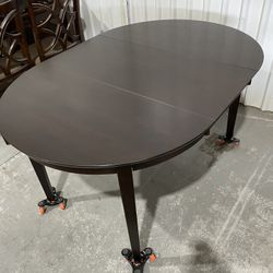 Round Or Oval Dining Table- Brown