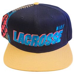 Nike True Lacrosse Hat Snapback Cap Retro 90s Style Geometric Blue Pink NWOT