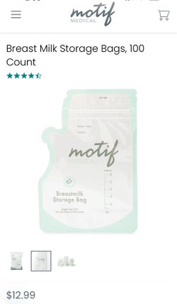 Motif breast milk storage bags