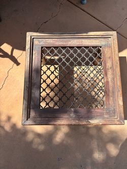 Antique Indian Window Grate End Table