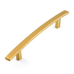 Hestia Hardware 10 Pack |5"  (128mm Hole Centers) Arched Handle Pull For Kitchen and Bathroom Cabinet Hardware Brushed Gold