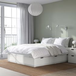 For Sale: IKEA NORDLI Bed Frame with Storage – Queen Size (White) - $300