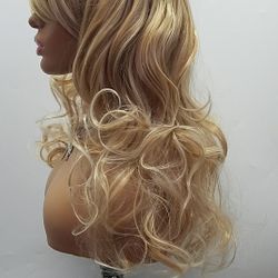 Long Blonde Wavy Wig