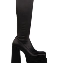 Steve Madden Knee High Satin Black Boots 