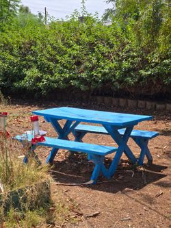 Vintage Wood picnic table 6 foot with 2 benches