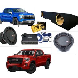 NEW FULL BASS PACKAGE MEMPHIS MOJO 8” Installed CHEVY SILVERADO OR GMC SIERRA 2019-up