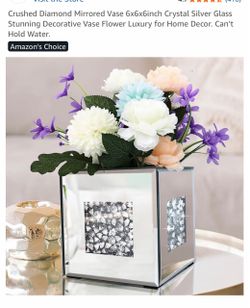 Crushed Diamond Mirrored Vase