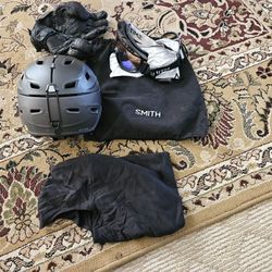 Smith Helmet, Goggles, Gloves, Mask