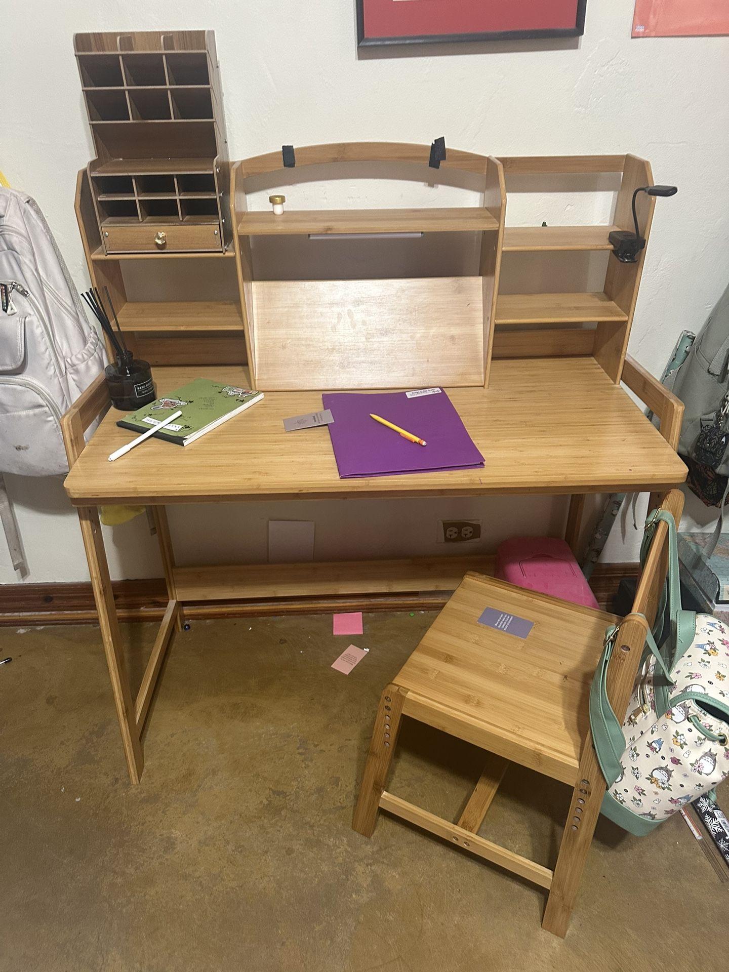 Montessori Bamboo Kids Desk & Chair Set