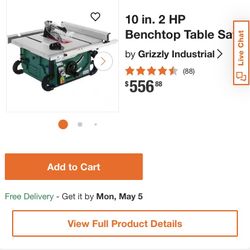 10” Hitachi C10fr Bench Top Table Saw