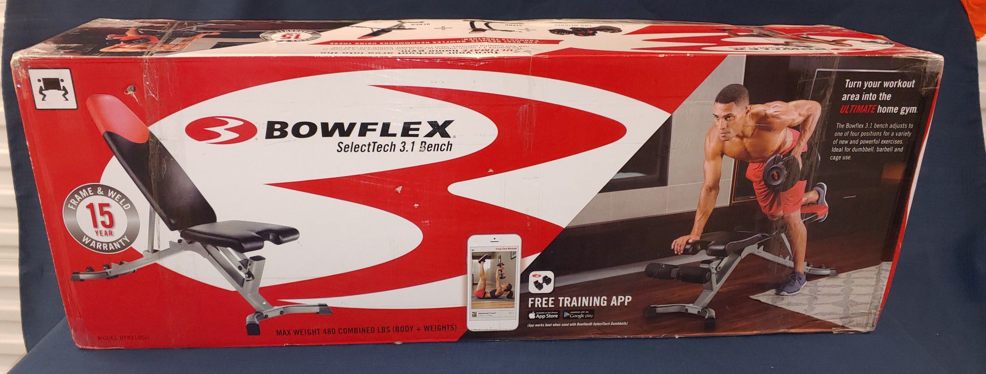 New!! Bowflex Select Tech 3.1 Adjustible Weight Lifting Bench