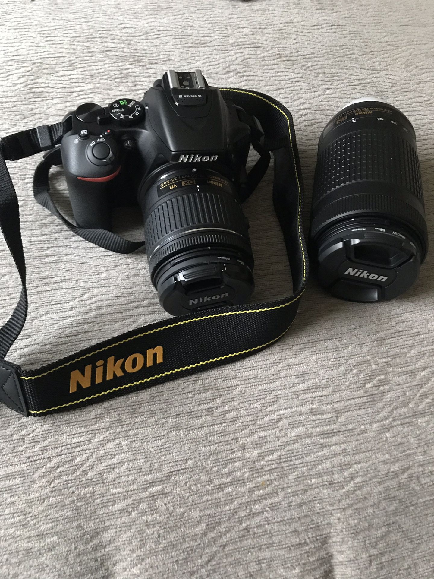 Nikon D5600 Camera with 18-55mm and 70-300mm lenses- NEW with box!!