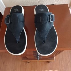 Just Bought New Slip On Black Fabric Thongs Size 7  Only  $10. See Description.