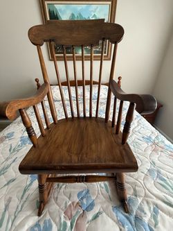 Children’s vintage Solid Wood Spindle Back Rocking Chair