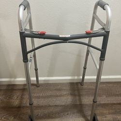 Folding Walker Drive Deluxe Two Button with 5-Inch Wheels