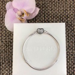 Pandora Pavé Heart Bracelet Sz19