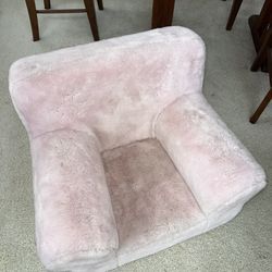 Pottery Barn Anywhere Chair Faux Fur Kids Lounge Chair Pink
