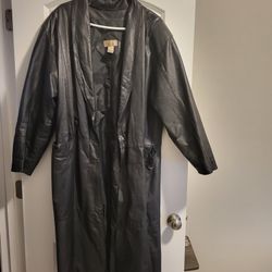Leather Trench Coat- Zelle, Venmo, or CashAp Only