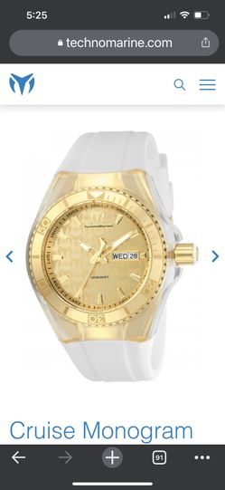 TechnoMarine Cruise Monogram TM-115064 New With Tags Gold