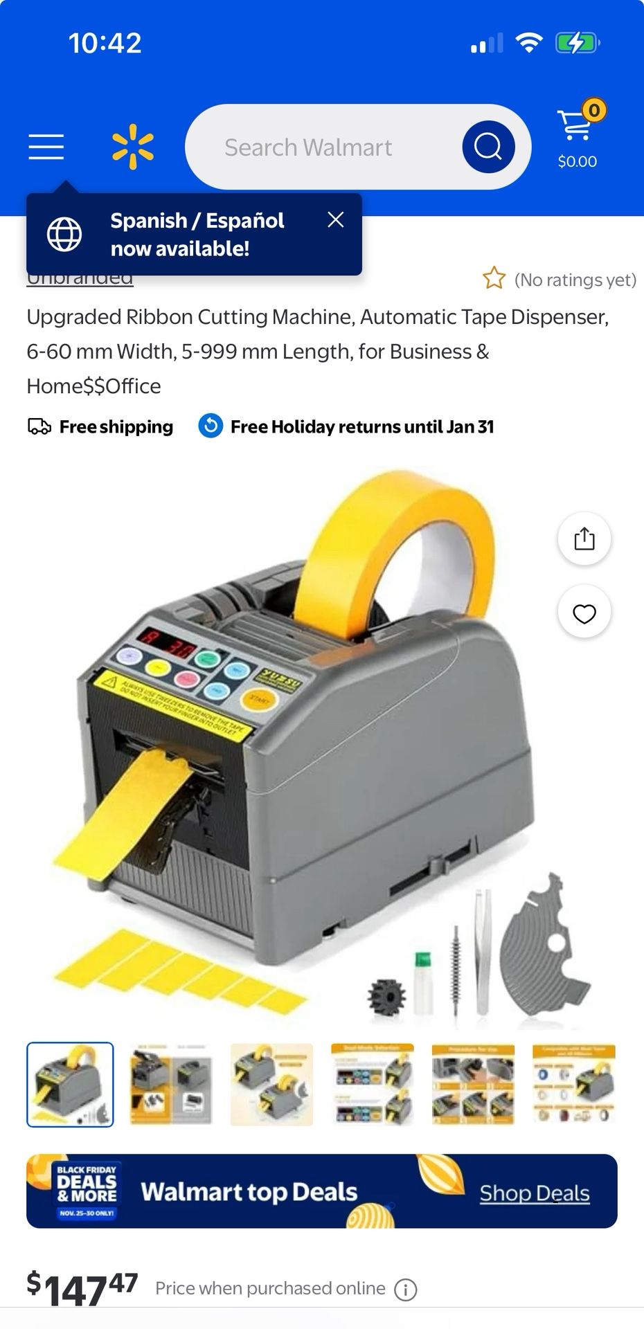 Automatic ribbon cutter unopened box