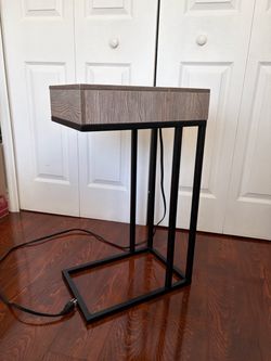 Small Bedside Table with Charging Ports