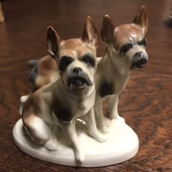 Vintage Boxer Handpainted Porcelain Collectible Figure Decoration