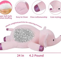 Pink Elephant Weighted Plush NIB
