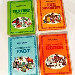 Walt Disney Parade Fun Fact Fantasy Fiction 4 Book Set 1970 Disney Stories