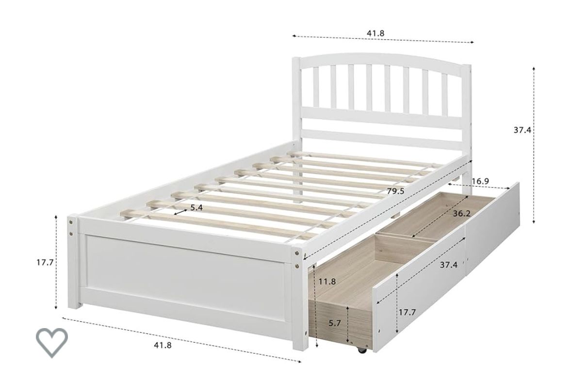 Twin Size Bed Frame (no Mattress)