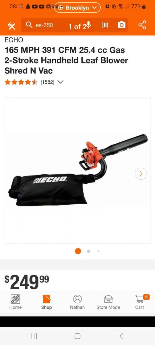 165 MPH 391 CFM 25.4 cc Gas 2-Stroke Handheld Leaf Blower Shred N Vac